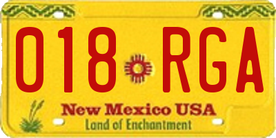 NM license plate 018RGA