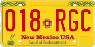 NM license plate 018RGC