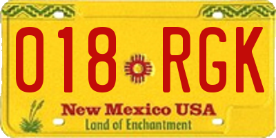 NM license plate 018RGK