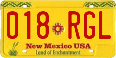 NM license plate 018RGL