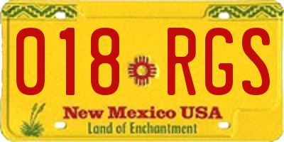 NM license plate 018RGS
