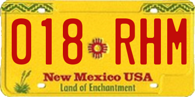 NM license plate 018RHM