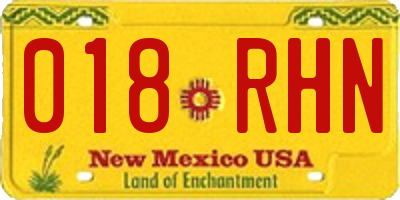 NM license plate 018RHN