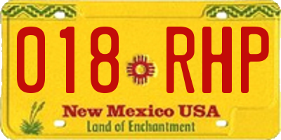 NM license plate 018RHP