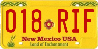 NM license plate 018RIF