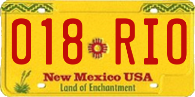 NM license plate 018RIO