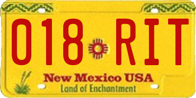 NM license plate 018RIT