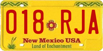 NM license plate 018RJA
