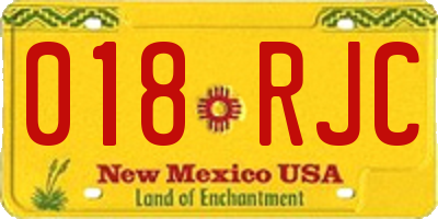 NM license plate 018RJC
