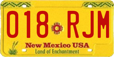 NM license plate 018RJM