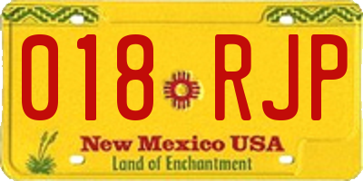 NM license plate 018RJP