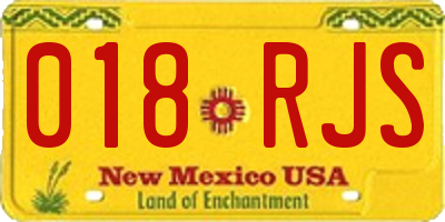 NM license plate 018RJS