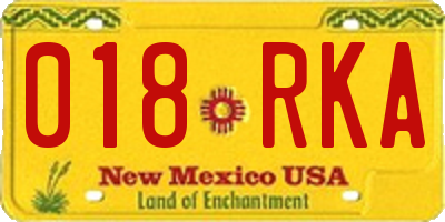NM license plate 018RKA