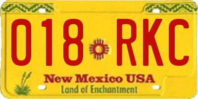 NM license plate 018RKC