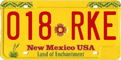 NM license plate 018RKE