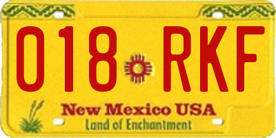 NM license plate 018RKF