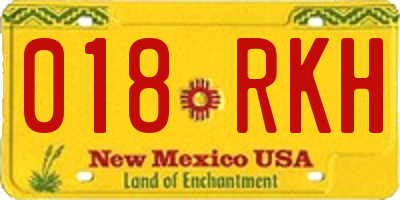 NM license plate 018RKH