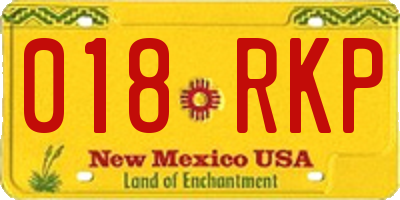 NM license plate 018RKP