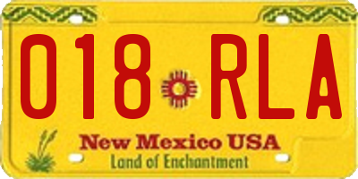 NM license plate 018RLA