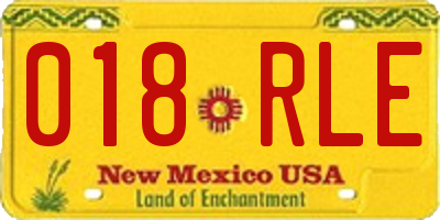 NM license plate 018RLE