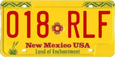 NM license plate 018RLF