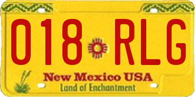 NM license plate 018RLG