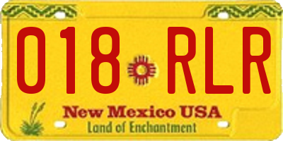 NM license plate 018RLR