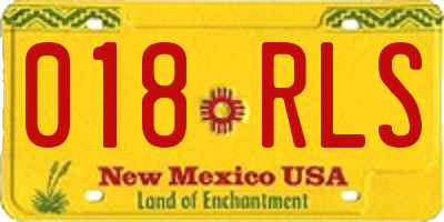 NM license plate 018RLS