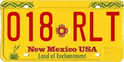NM license plate 018RLT