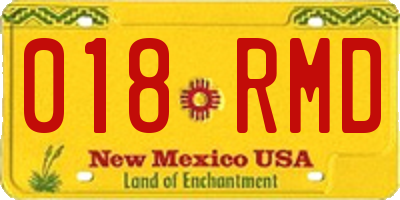 NM license plate 018RMD