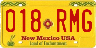 NM license plate 018RMG