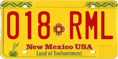 NM license plate 018RML