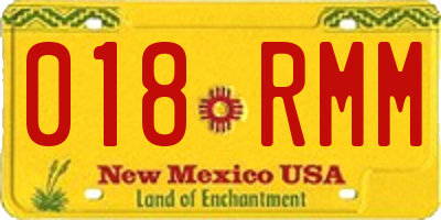 NM license plate 018RMM
