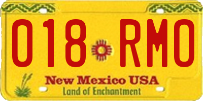 NM license plate 018RMO