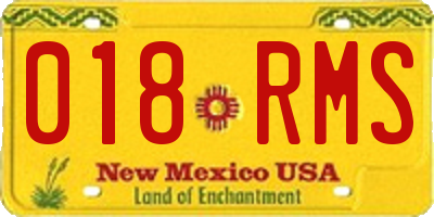 NM license plate 018RMS