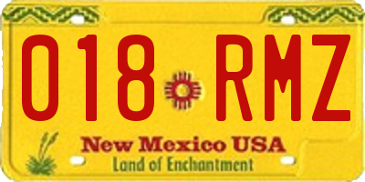 NM license plate 018RMZ
