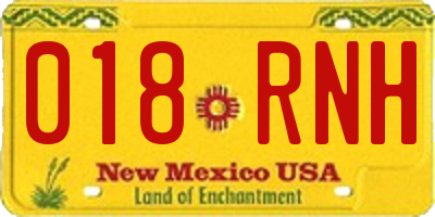NM license plate 018RNH