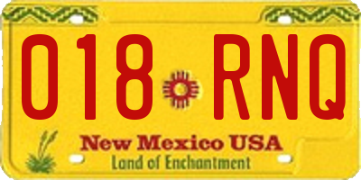 NM license plate 018RNQ