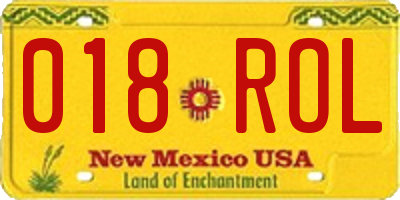 NM license plate 018ROL