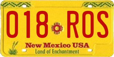 NM license plate 018ROS