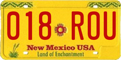 NM license plate 018ROU