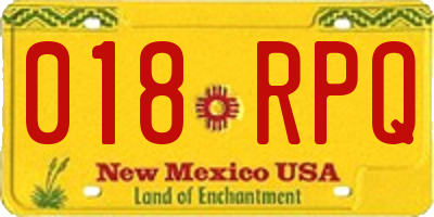 NM license plate 018RPQ