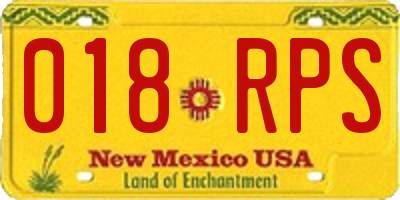 NM license plate 018RPS