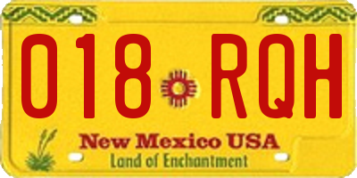 NM license plate 018RQH