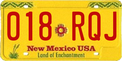 NM license plate 018RQJ