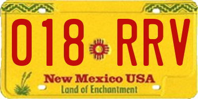 NM license plate 018RRV