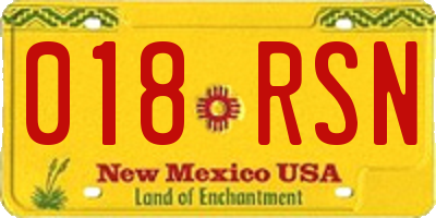 NM license plate 018RSN
