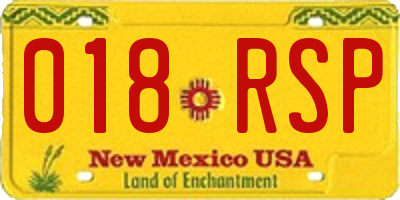 NM license plate 018RSP
