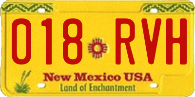NM license plate 018RVH