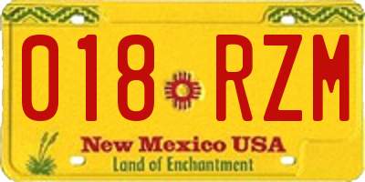 NM license plate 018RZM